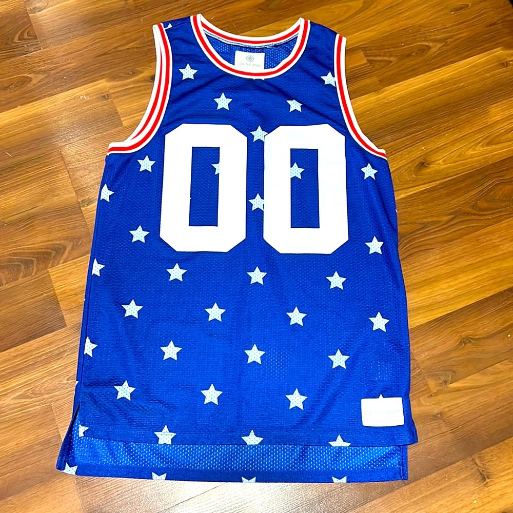 On The Byas Jersey Tank Top Red White Blue Size Small 00 Stars
